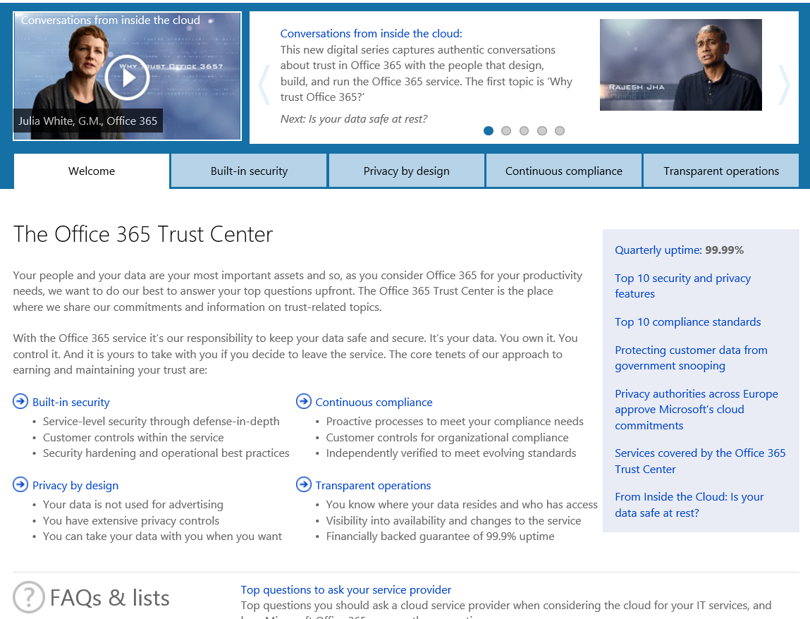 New Layout Trust Center for Office 365 rakoellner Law & IT